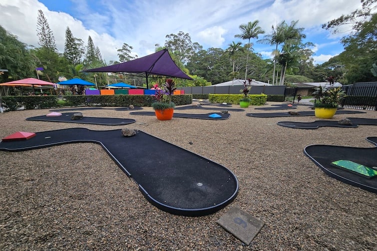 Mini golf course at Amaze World.