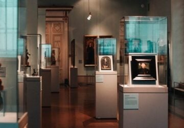 Displays inside a museum