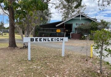 A 'Beenleigh' sign at Beenleigh Historical Village.