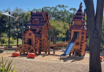 Wooden fort at Bray Farm Park.