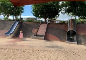 brooking parklands slide at ripley, queensland, australia.