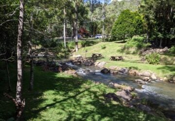 Cedar Creek flowing through Thunderbird Park site