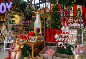 Christmas Decorations Brisbane Christmas showroom red decorations.