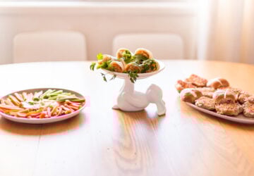 Easter platters on table