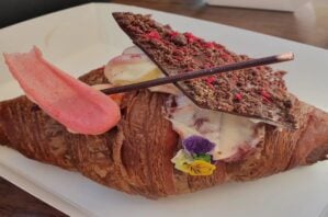 Strawberry chocolate croissant from Flour and Chocolate.