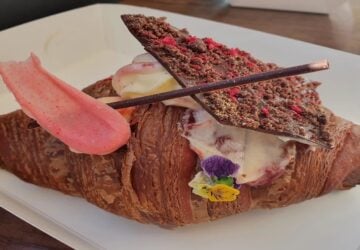 Strawberry chocolate croissant from Flour and Chocolate.