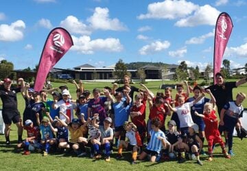 kids playing football clinics in brisbane