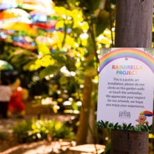 ginger factory rainbrella installation