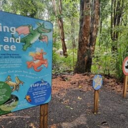 Zog trail signs at The Ginger Factory.