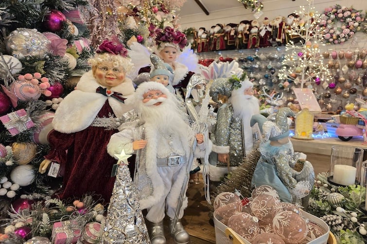 Christmas decorations in the shop at Granite Belt Christmas Farm.