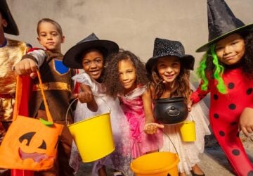 kids ready for halloween trick or treat