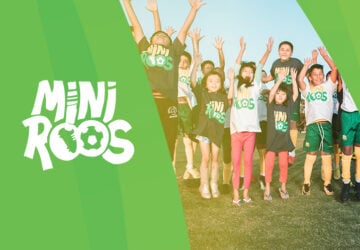 Group of children jumping for joy at Football Australia MiniRoos