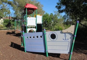 Boat play structure at Newport Park.