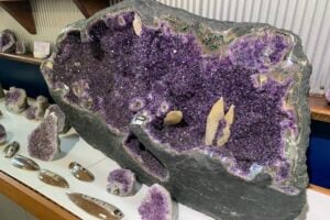 Amethyst display at Opals Down Under.