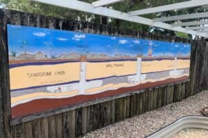 Information sign at Opals Down Under.