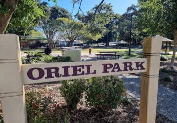 Oriel Park sign.