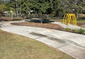 Obstacles on the track at Shaftesbury Scooter Park.