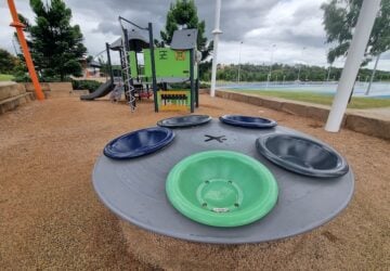 Four-person seated roundabout at Springfield Central Sporting Complex.